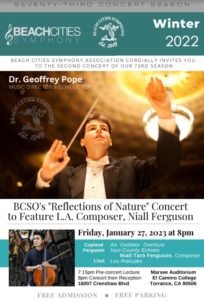 Beach Cities Symphony Concert Program for January 2023