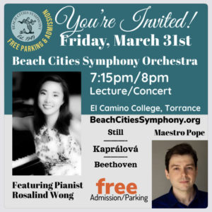 BCSO Invites You to Our March 31st Concert