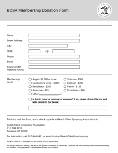 BCSA Membership Donation Form